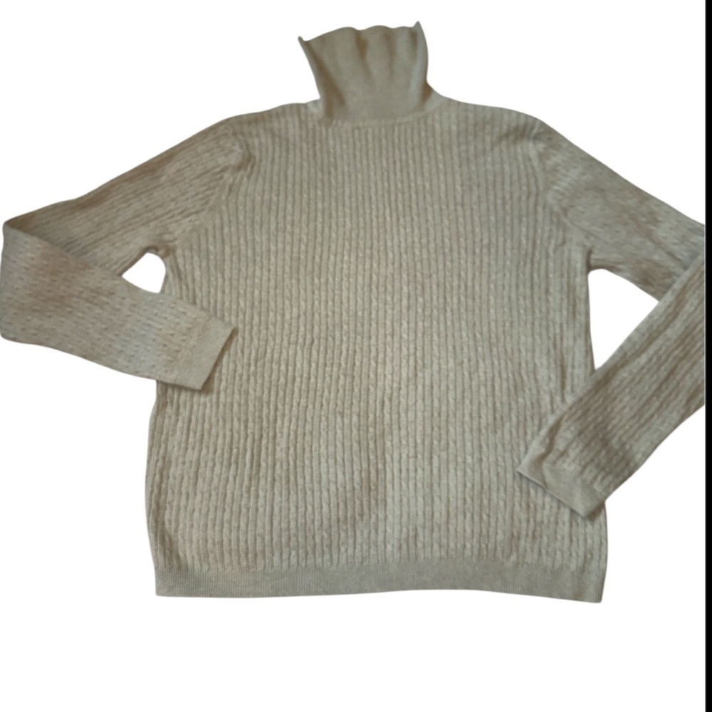 CROFT & BARROW RIBBED LIGHT GREEN TURTLENECK SWEATER SIZE LARGE